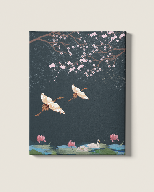 Where Petals Kiss the Water and Birds Embrace the Sky